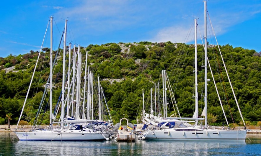 Yachts moored in Marina Frapa, Rogoznica Yachts moored in Marina Frapa, Rogoznica