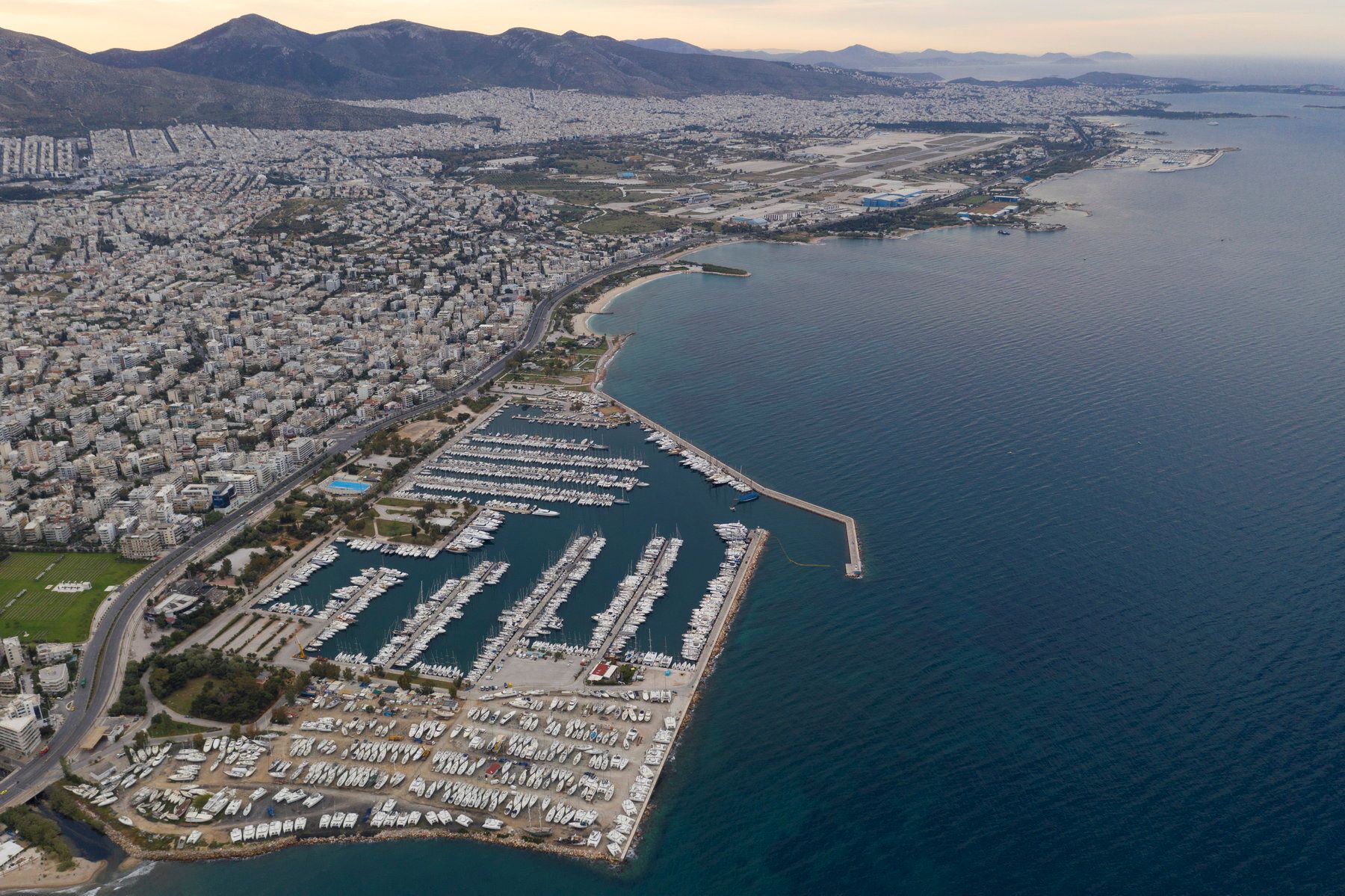 A aerial photo of Alimos Marina