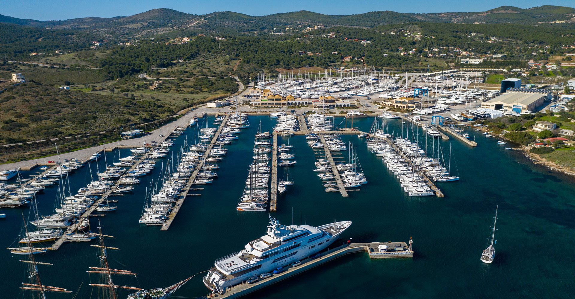 An aerial image of Olympic Marine
