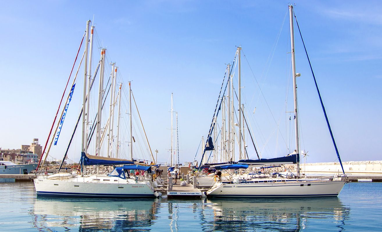 Yachts moored at Rhodes New Marina Yachts moored at Rhodes New Marina