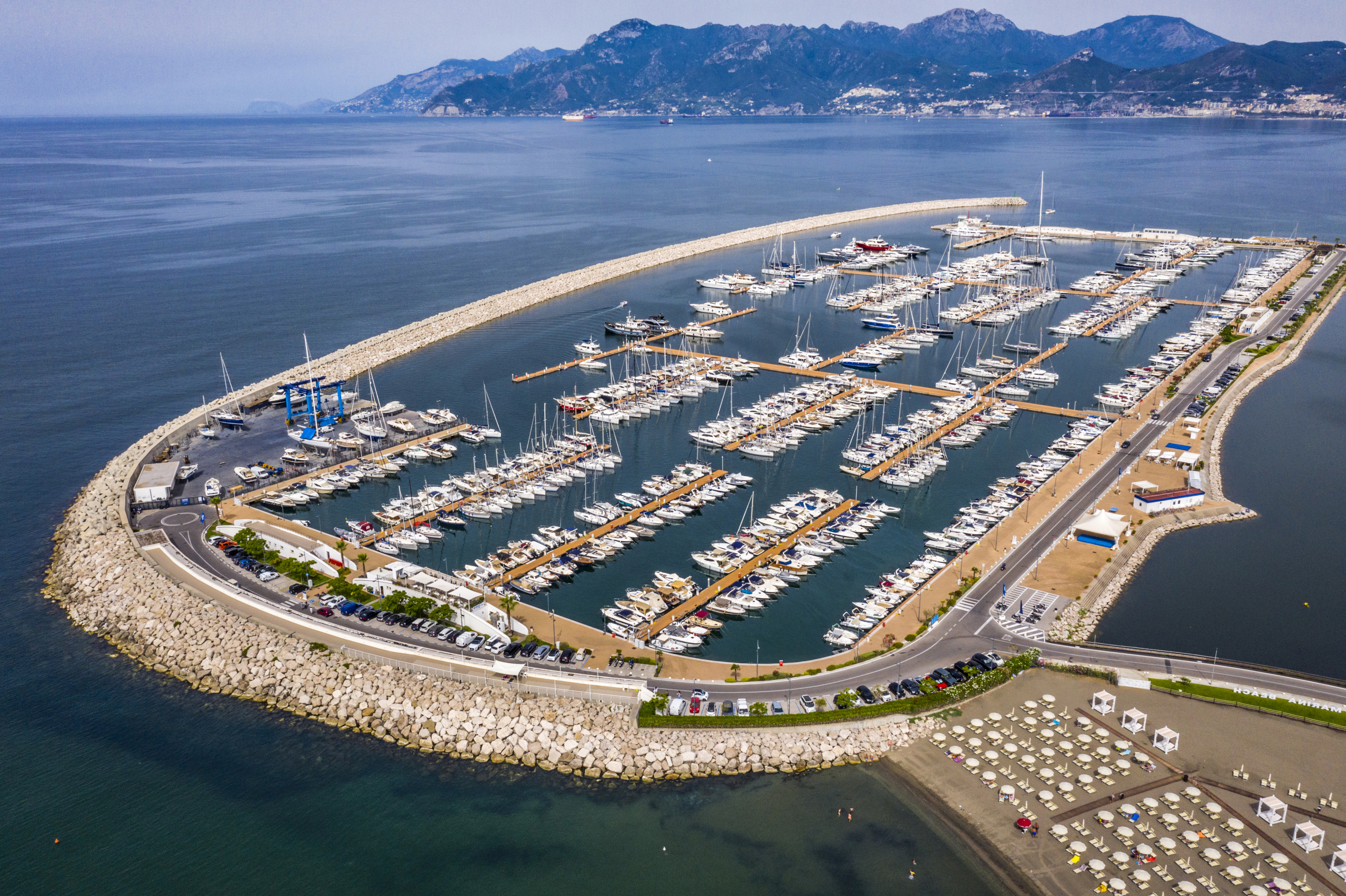 An aerial image of Marina d’Arechi