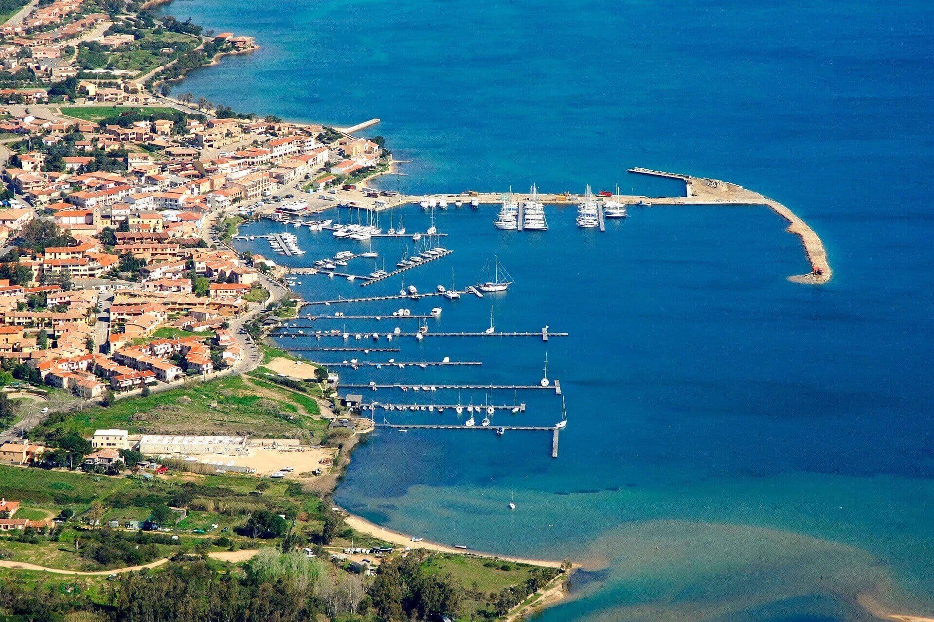 An aerial image of Marina di Cannigione