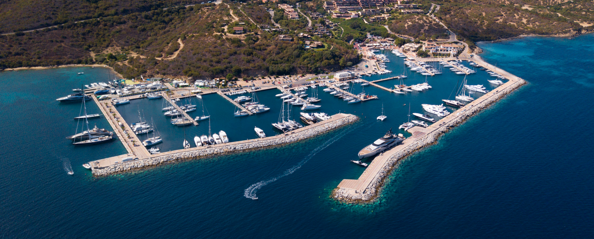 An aerial image of Marina di Portisco