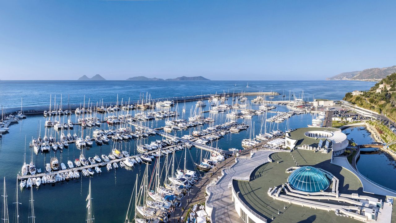 An aerial image of Marina Capo d’Orlando