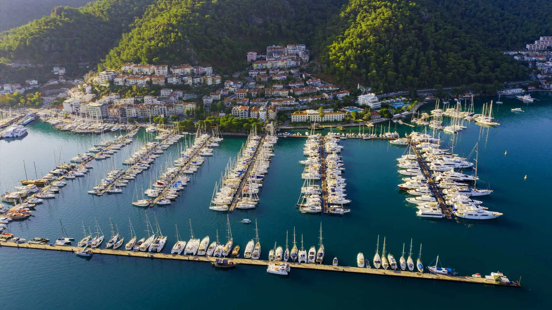 Yachts moored at Ece Saray Marina Yachts moored at Ece Saray Marina