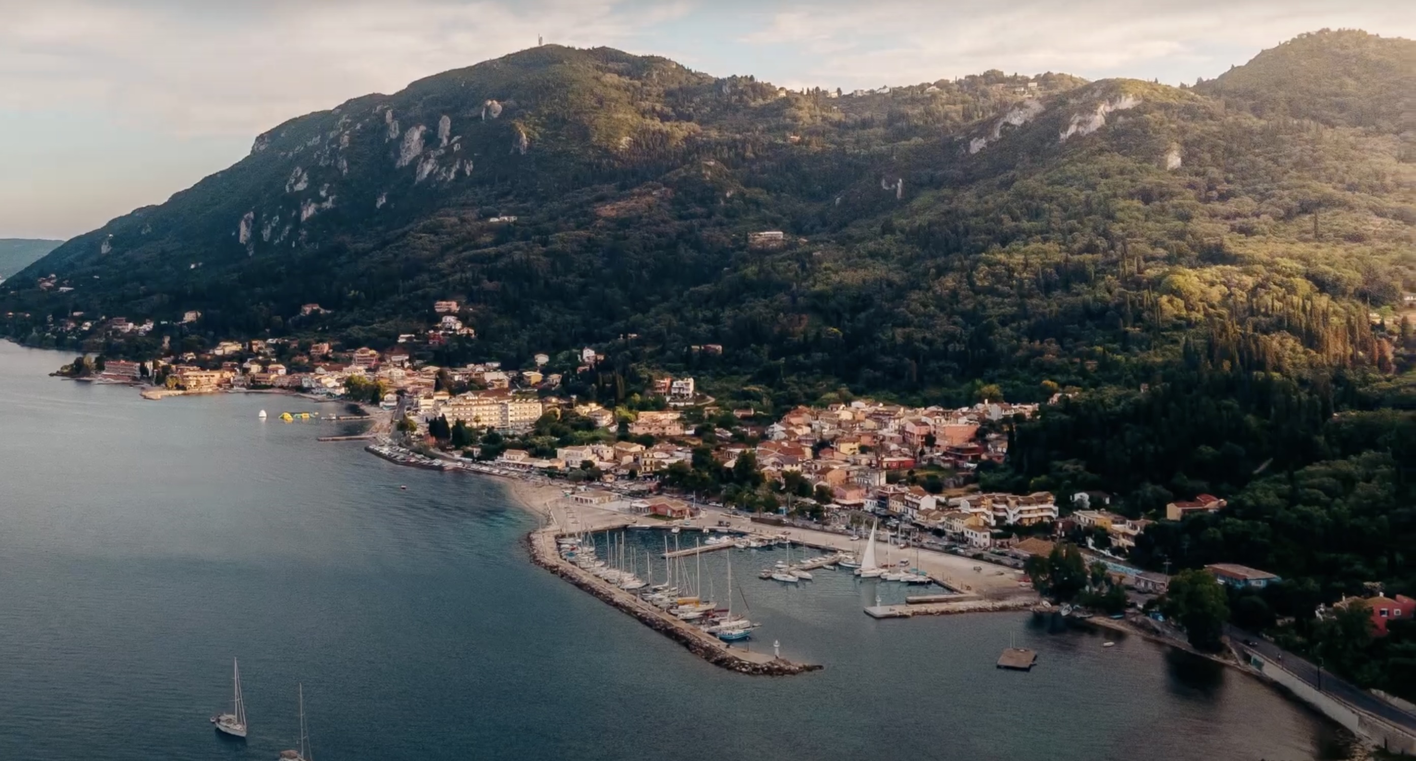 An aerial image of Benitses Marina An aerial image of Benitses Marina