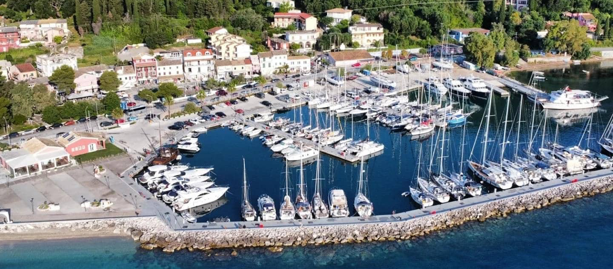 Yachts moored at Benitses Marina, Corfu Benitses Marina, Corfu