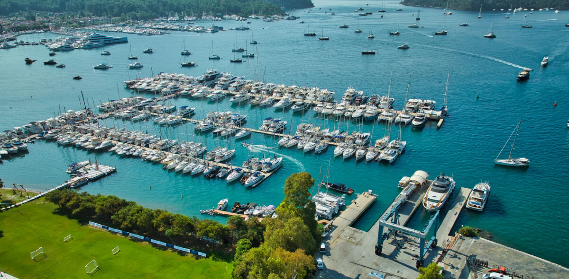 An aerial image of Marinturk Göcek Village Port An aerial image of Marinturk Göcek Village Port
