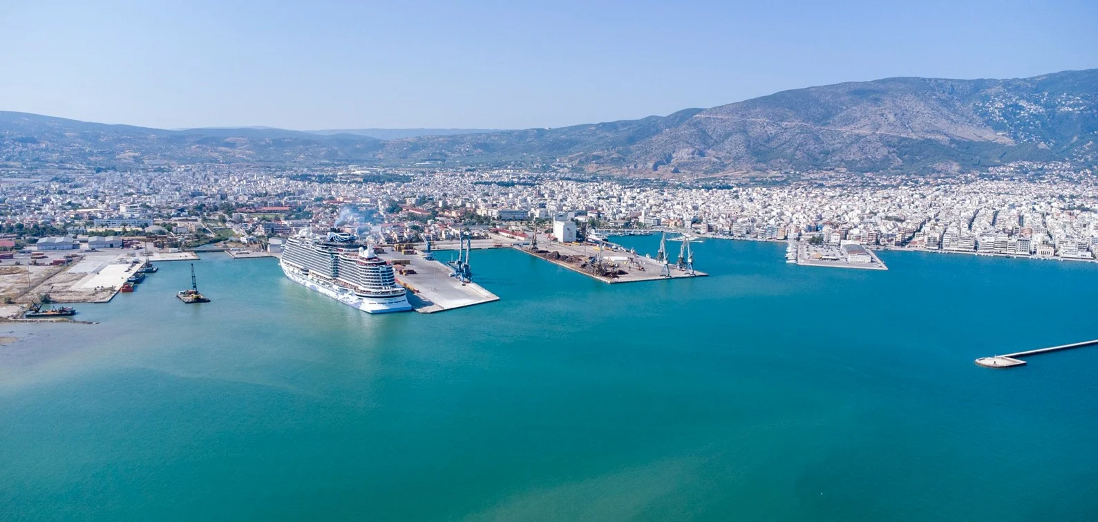 An aerial image of Volos Port An aerial image of Volos Port